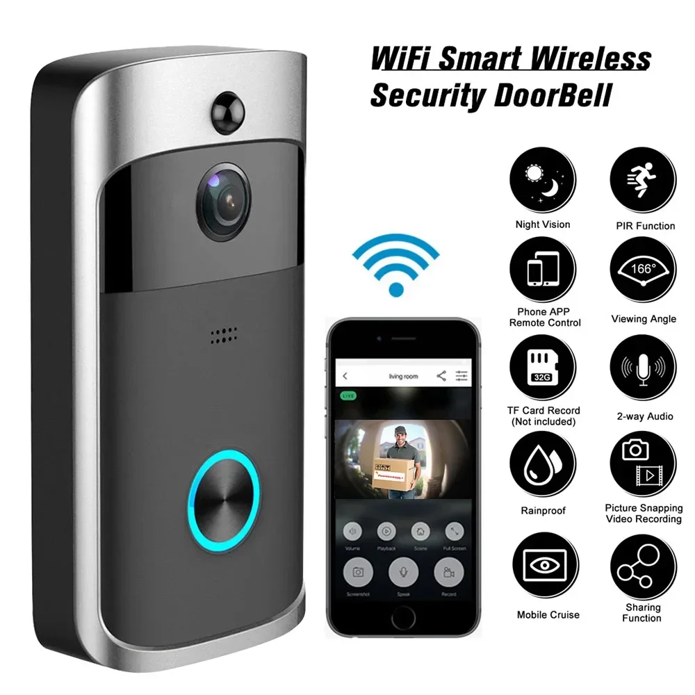 720P HD Smart Home Wireless WI - Smart Doorbell Wired incelemesi ve fiyatı